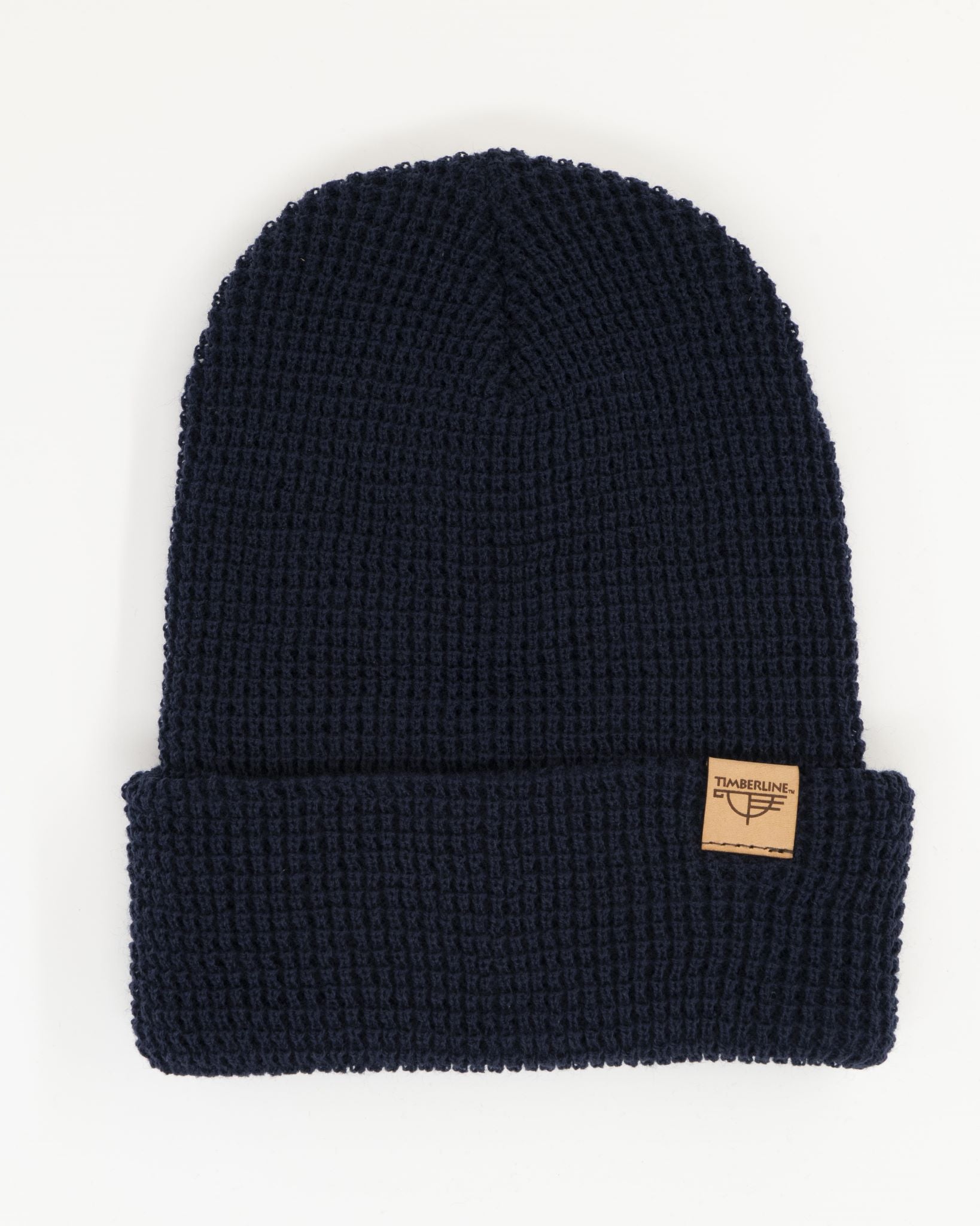 Beanie - Waffle Knit Leather Label - Available in Black, Yellow, and Navy