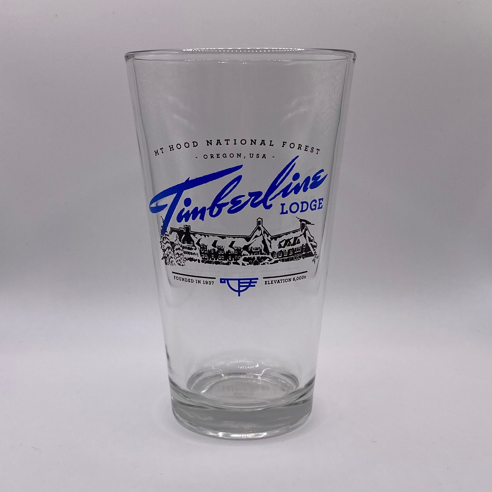 Clear glass with 'Timberline Lodge' logo on a white background