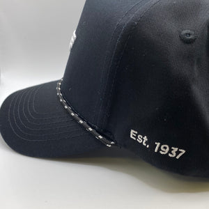 Hat - Cream & Sugar Collection - Station Twill Rope 5 Panel Snapback - Black
