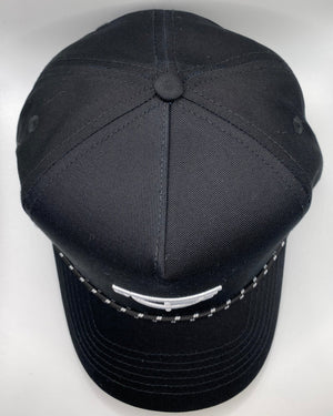 Hat - Cream & Sugar Collection - Station Twill Rope 5 Panel Snapback - Black