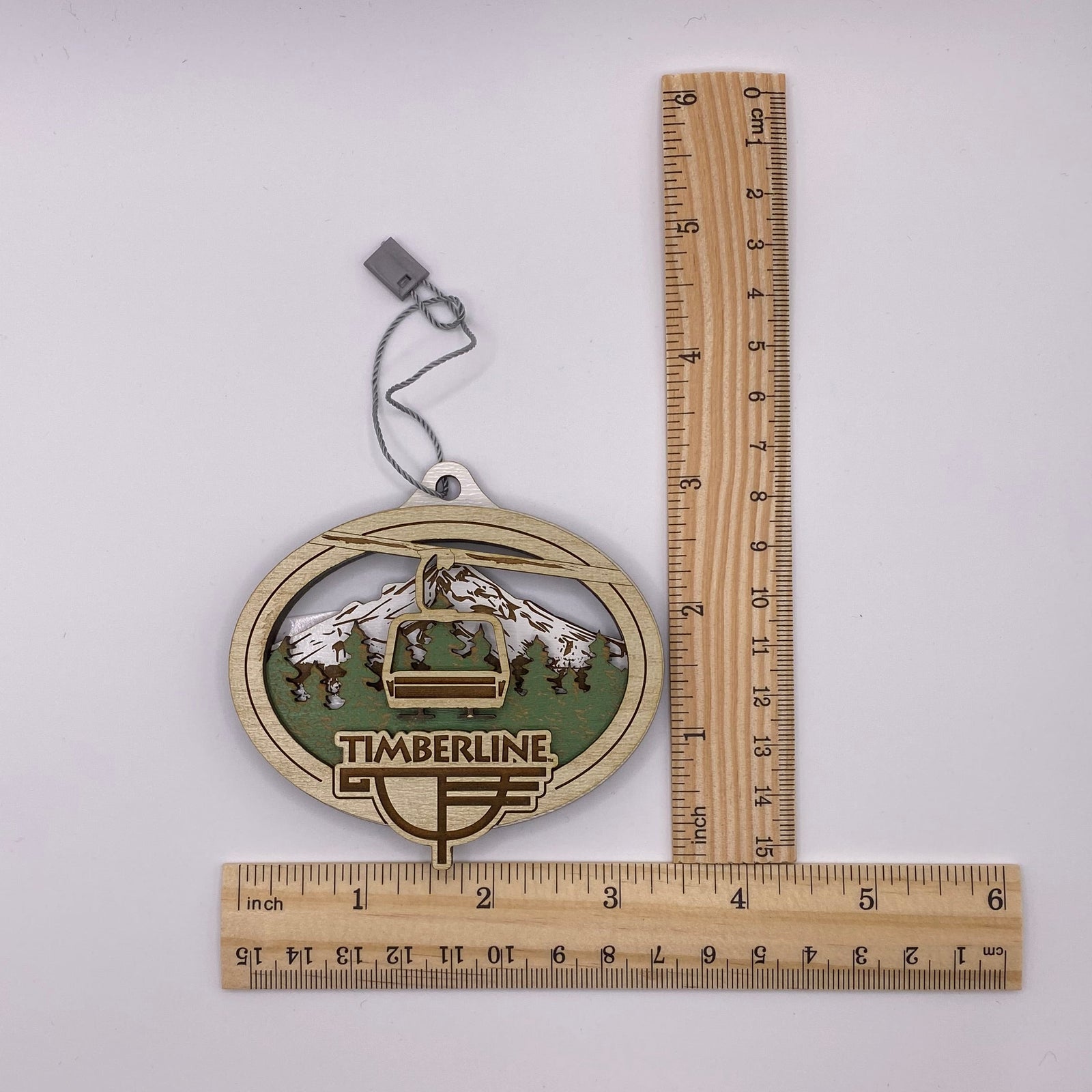 Oval Chairlift Wood Carved Ornament