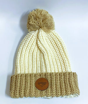 Pom Snowgoose Beanie - Cream/Mocha