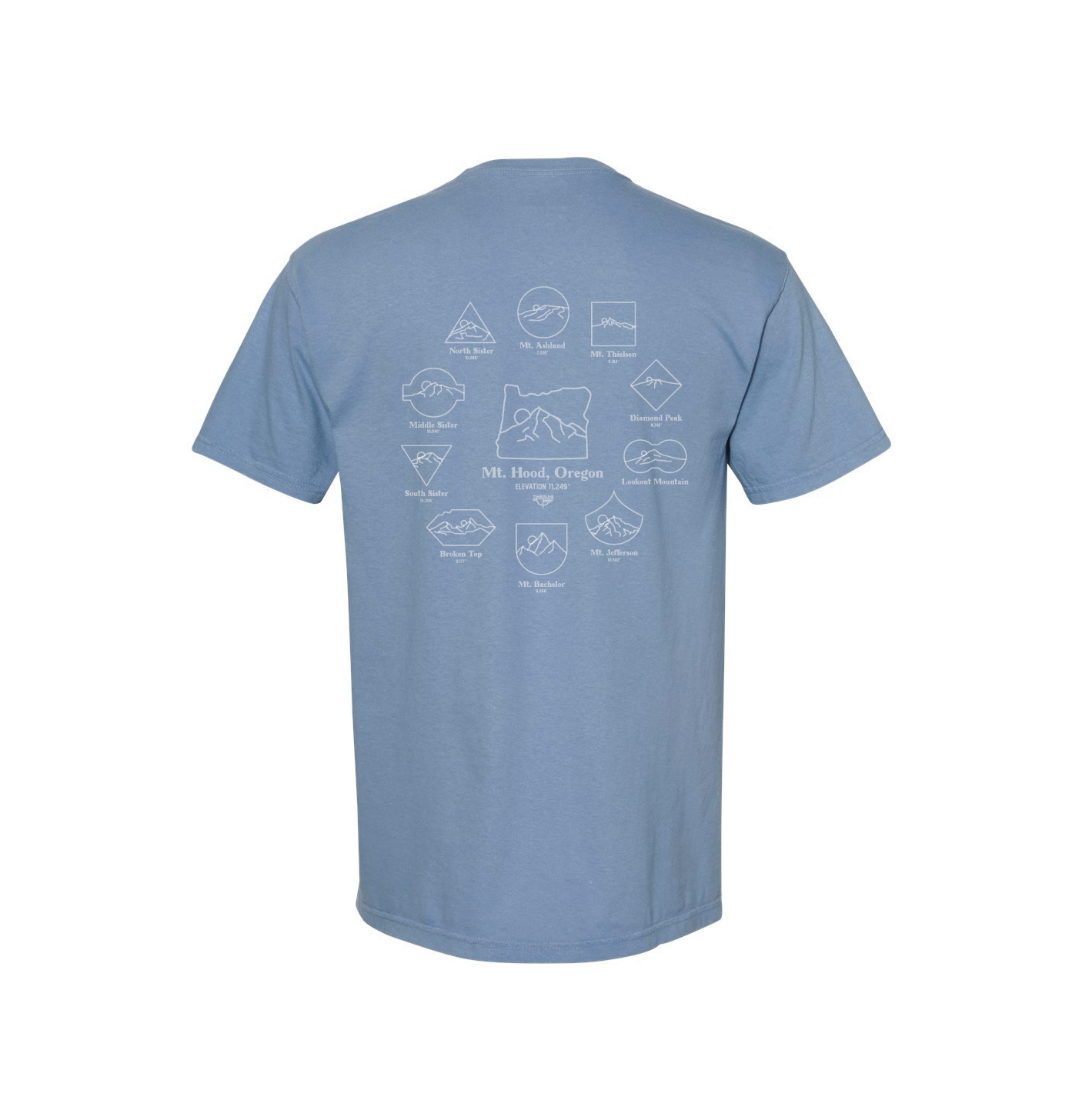 Northwest Mountains Tee - Washed Denim