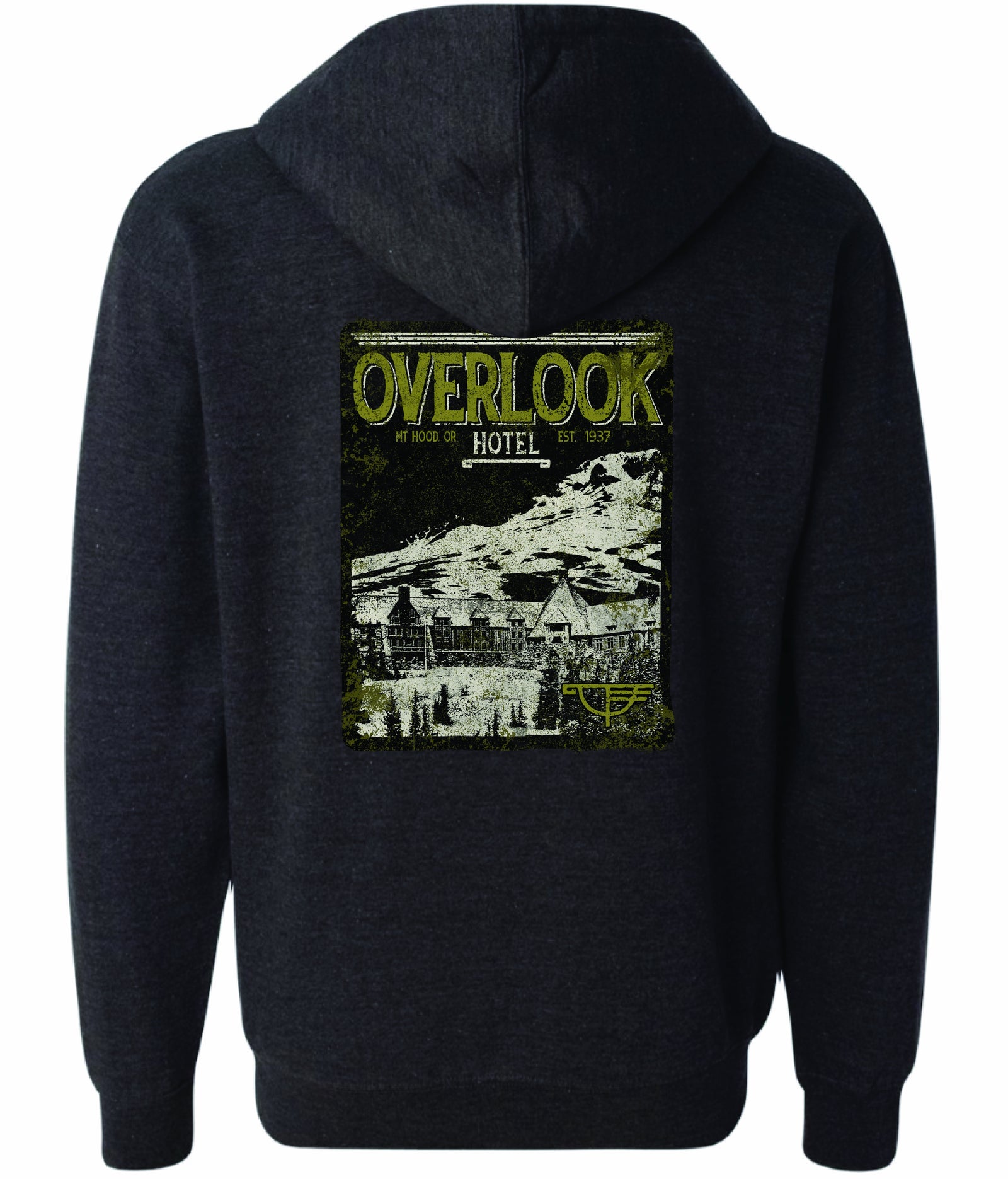 Overlook Zip Hoodie — Charcoal Heather, back