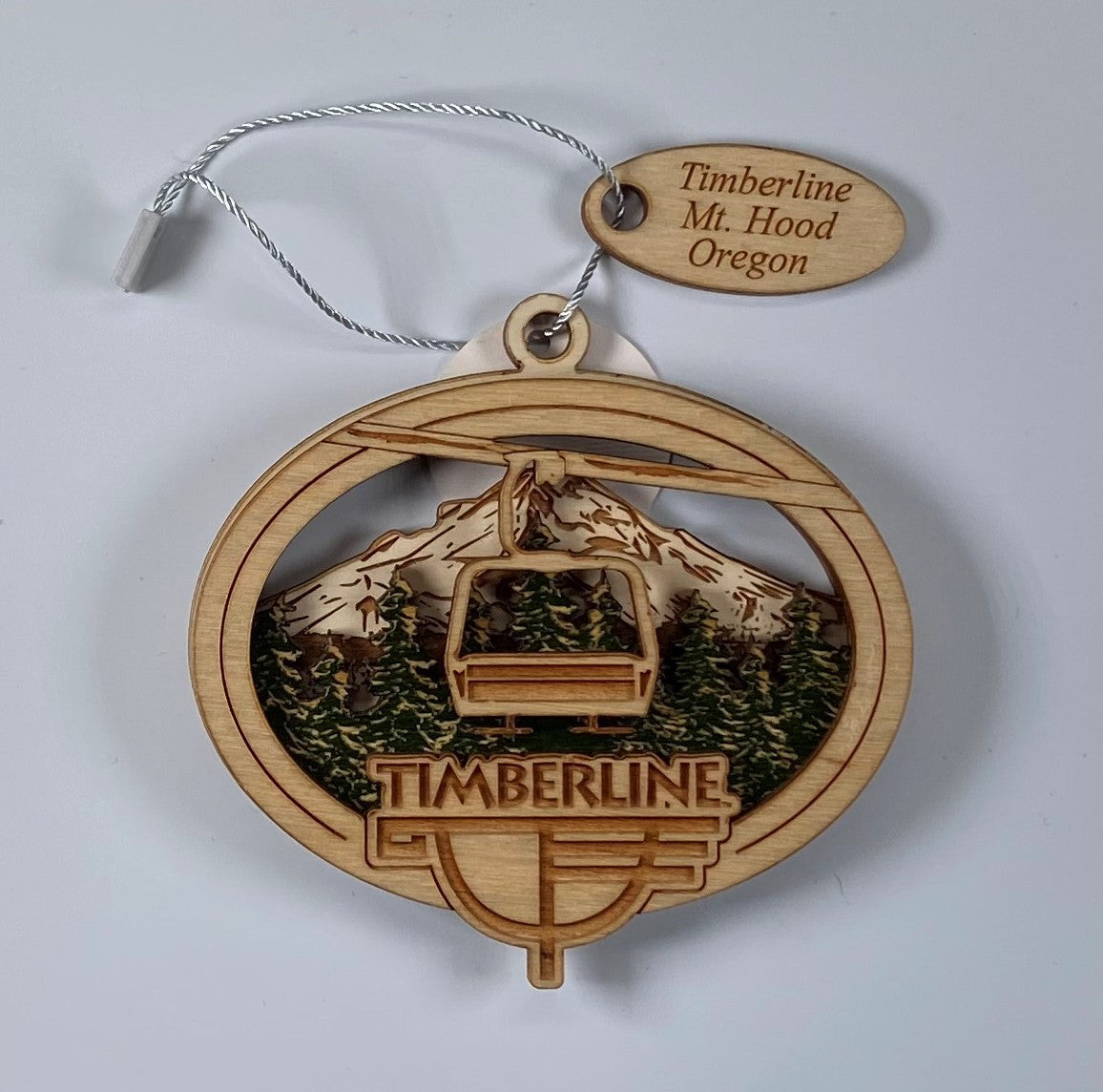 Oval Chairlift Wood Carved Ornament